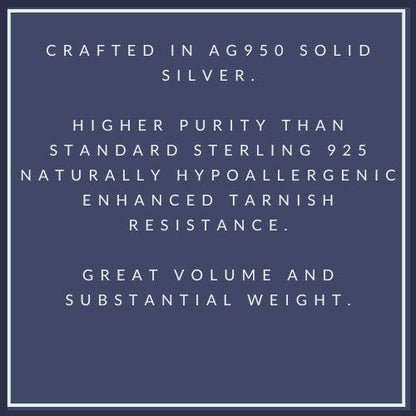 Wide Band Ring: Chunky Statement Ring, Triple Dome Band Ring, Silver AG 950