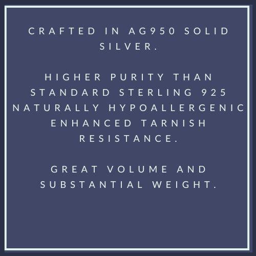Statement Ring: Moissanite Solitaire Ring, Ag950 Silver Offset Design