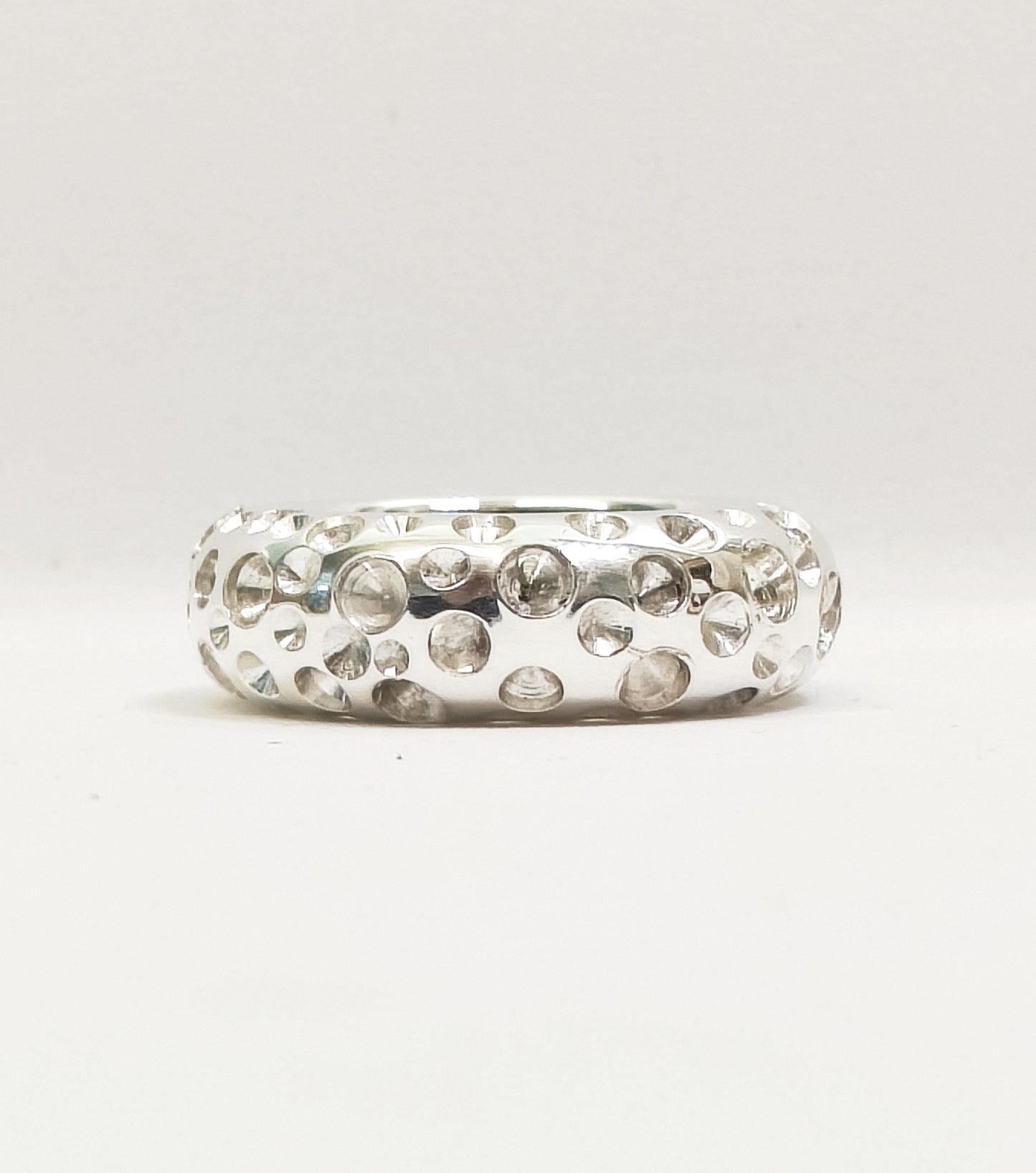 Thick Band Ring AG950 Silver : Chunky Statement Wedding Band