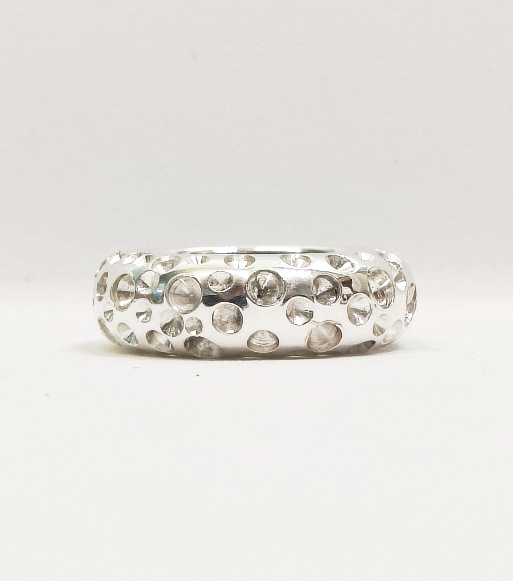 Thick Band Ring AG950 Silver : Chunky Statement Wedding Band