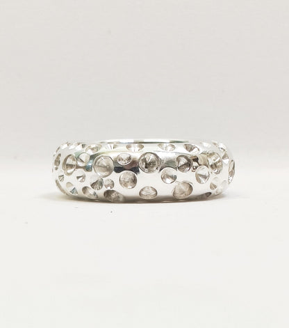 Thick Band Ring AG950 Silver : Chunky Statement Wedding Band