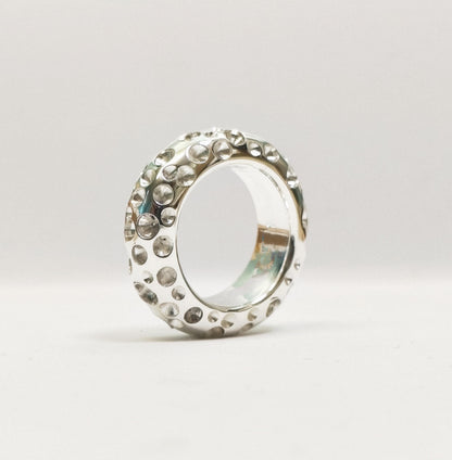 Thick Band Ring AG950 Silver : Chunky Statement Wedding Band