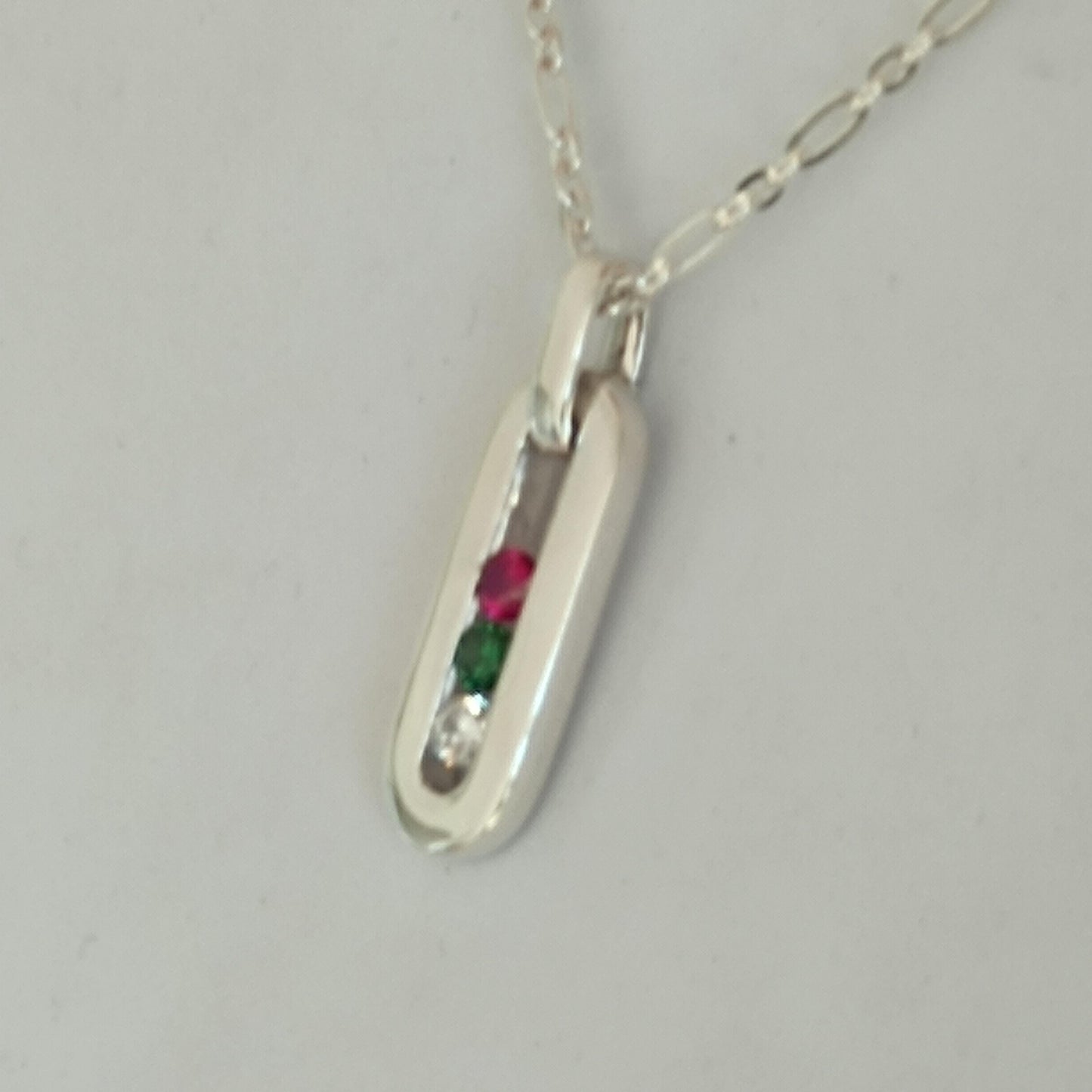 Multi Gemstone Pendant Necklace: Sterling Silver 925 Chain, Personalized Birthstone Necklace