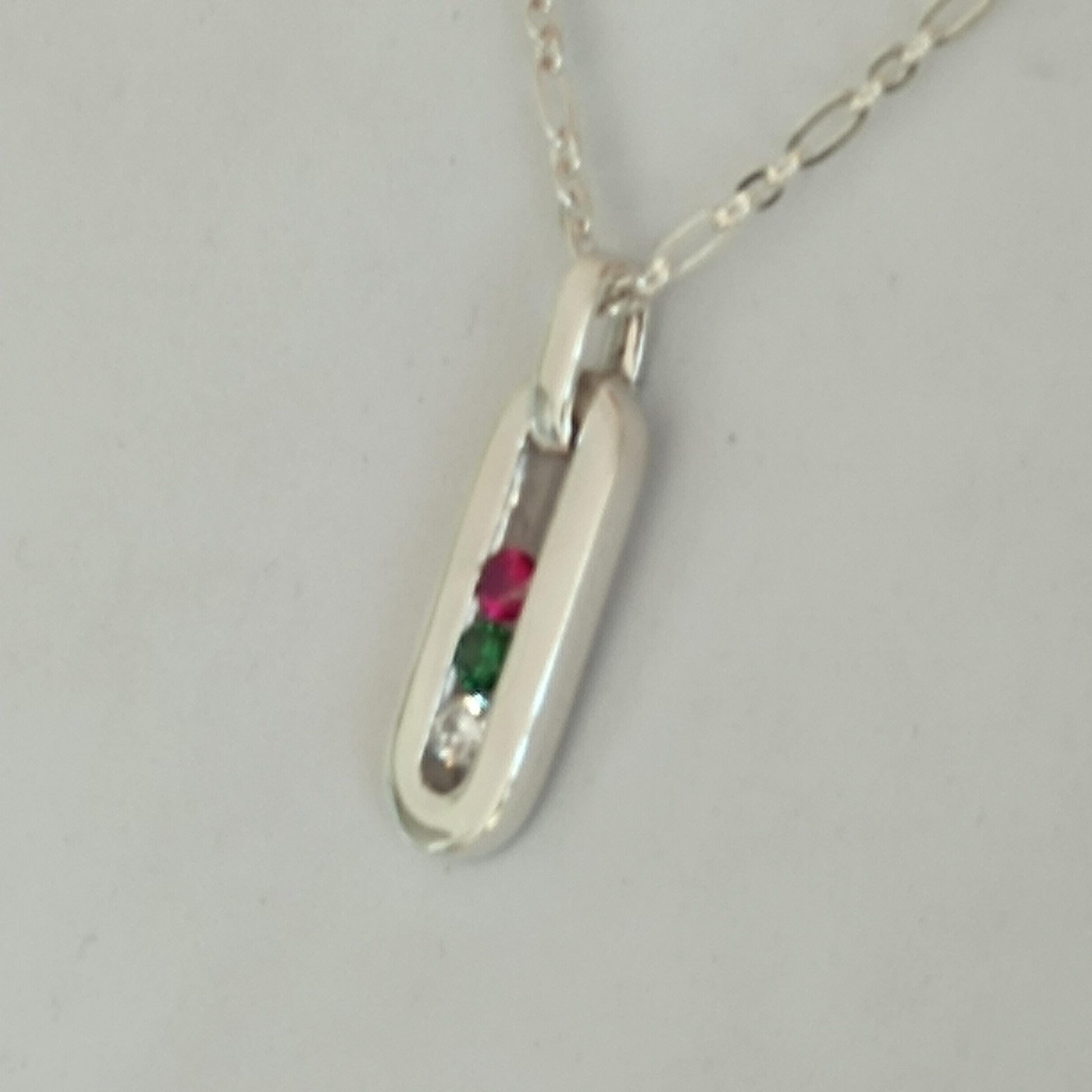 Multi Gemstone Pendant Necklace: Sterling Silver 925 Chain, Personalized Birthstone Necklace