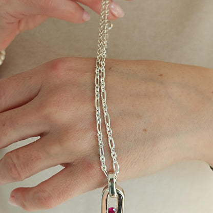Multi Gemstone Pendant Necklace: Sterling Silver 925 Chain, Personalized Birthstone Necklace
