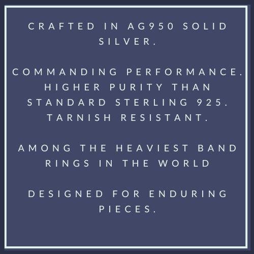 Heavy Signet Ring, Chunky Mens Ring, Silver AG 950
