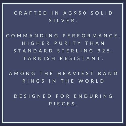 Heavy Signet Ring, Chunky Mens Ring, Silver AG 950