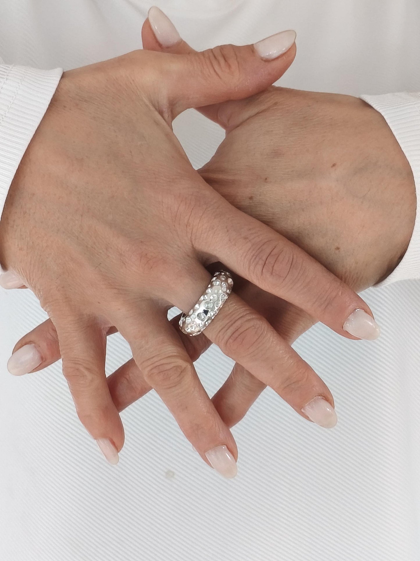 Thick Band Ring AG950 Silver : Chunky Statement Wedding Band