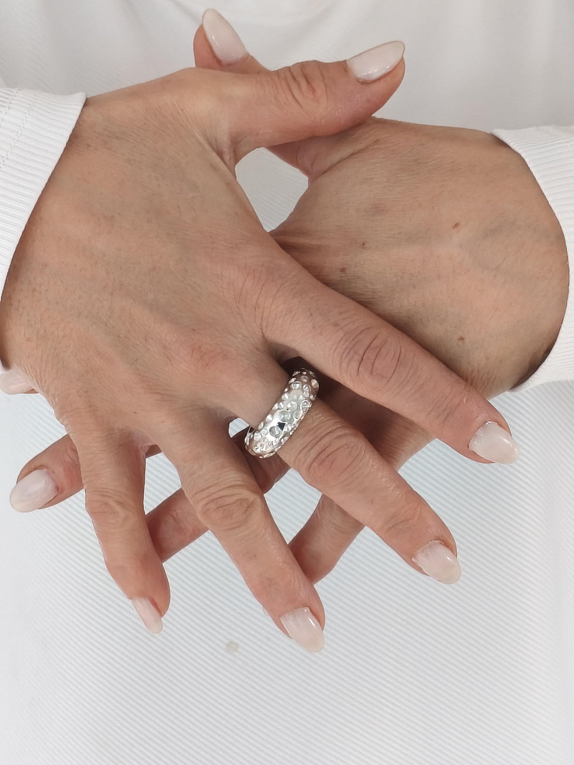 Thick Band Ring AG950 Silver : Chunky Statement Wedding Band