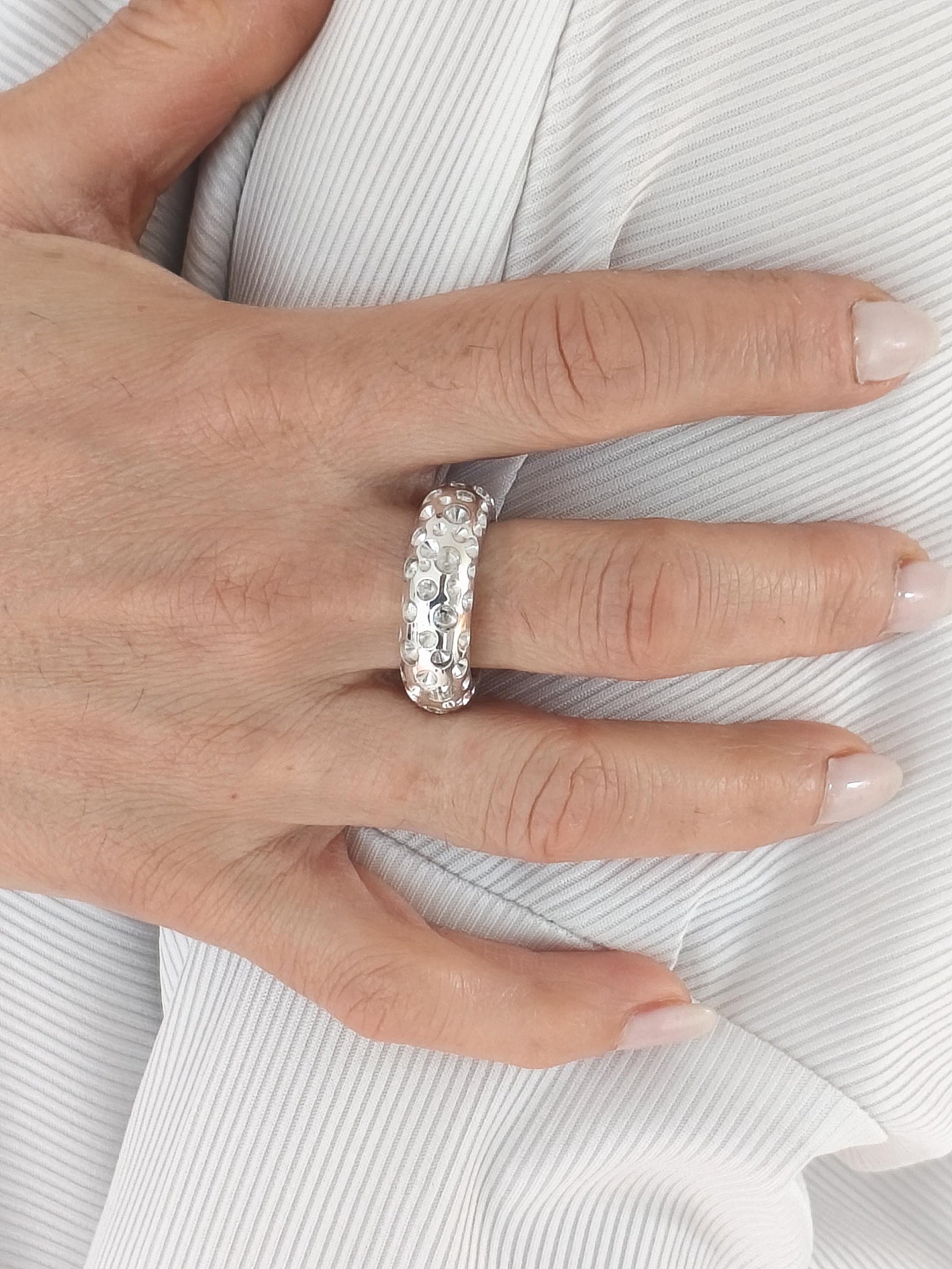Thick Band Ring AG950 Silver : Chunky Statement Wedding Band