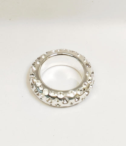 Thick Band Ring AG950 Silver : Chunky Statement Wedding Band