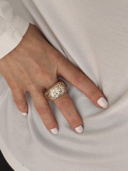 Large statement ring: Multiple gemstones Band, Wide Rings for Women, Heavy Jewelry