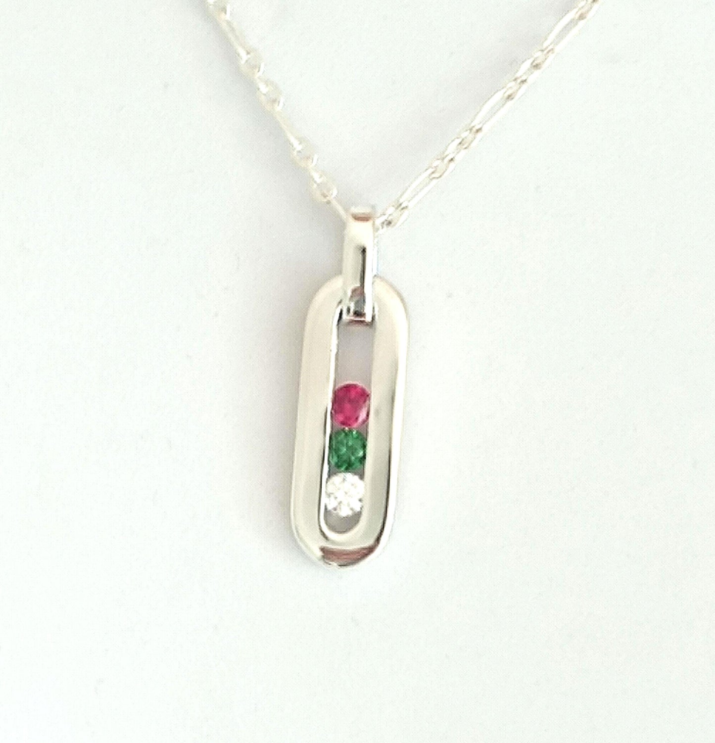 Multi Gemstone Pendant Necklace: Sterling Silver 925 Chain, Personalized Birthstone Necklace