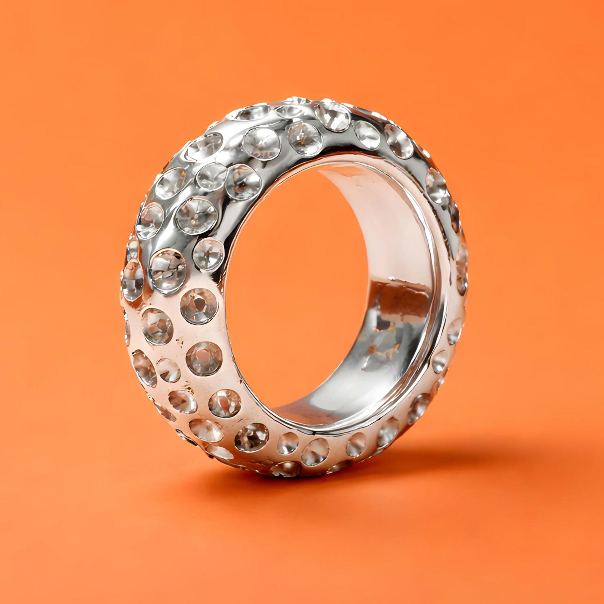 Thick Band Ring AG950 Silver : Chunky Statement Wedding Band