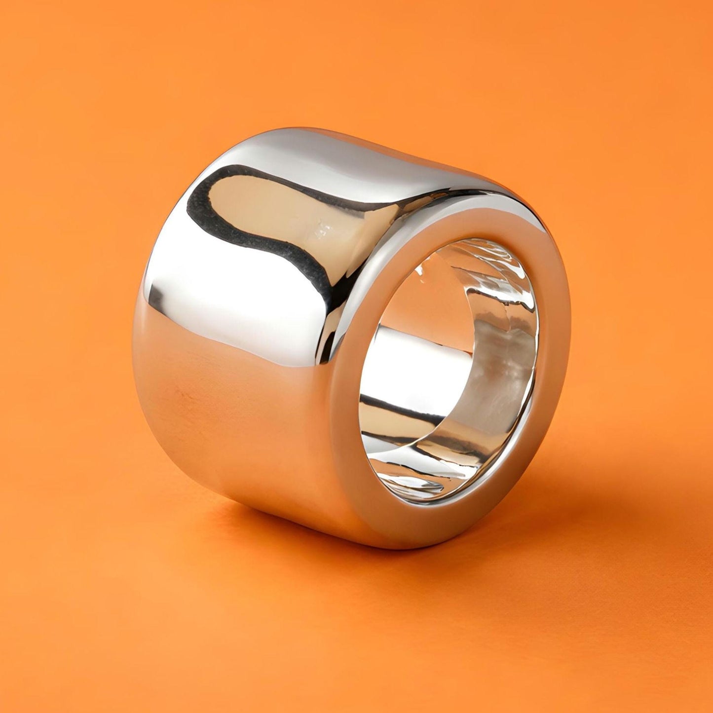 Very Heavy Band Ring: Chunky Biker Style, 80 Grams Solid Silver, Stainless Steel available