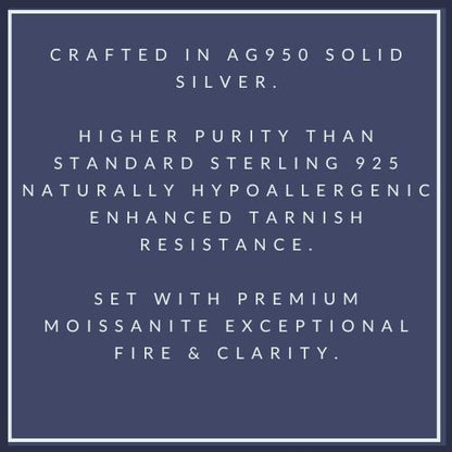 Engagement Ring: Proposal Ring With Moissanite, AG950 Silver Triple Band