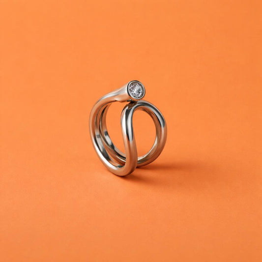 Engagement Moissanite Ring: Palladium Coated Silver, Statement Ring For Women