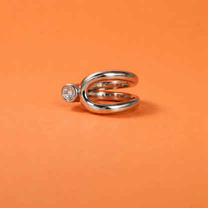 Engagement Moissanite Ring: Palladium Coated Silver, Statement Ring For Women
