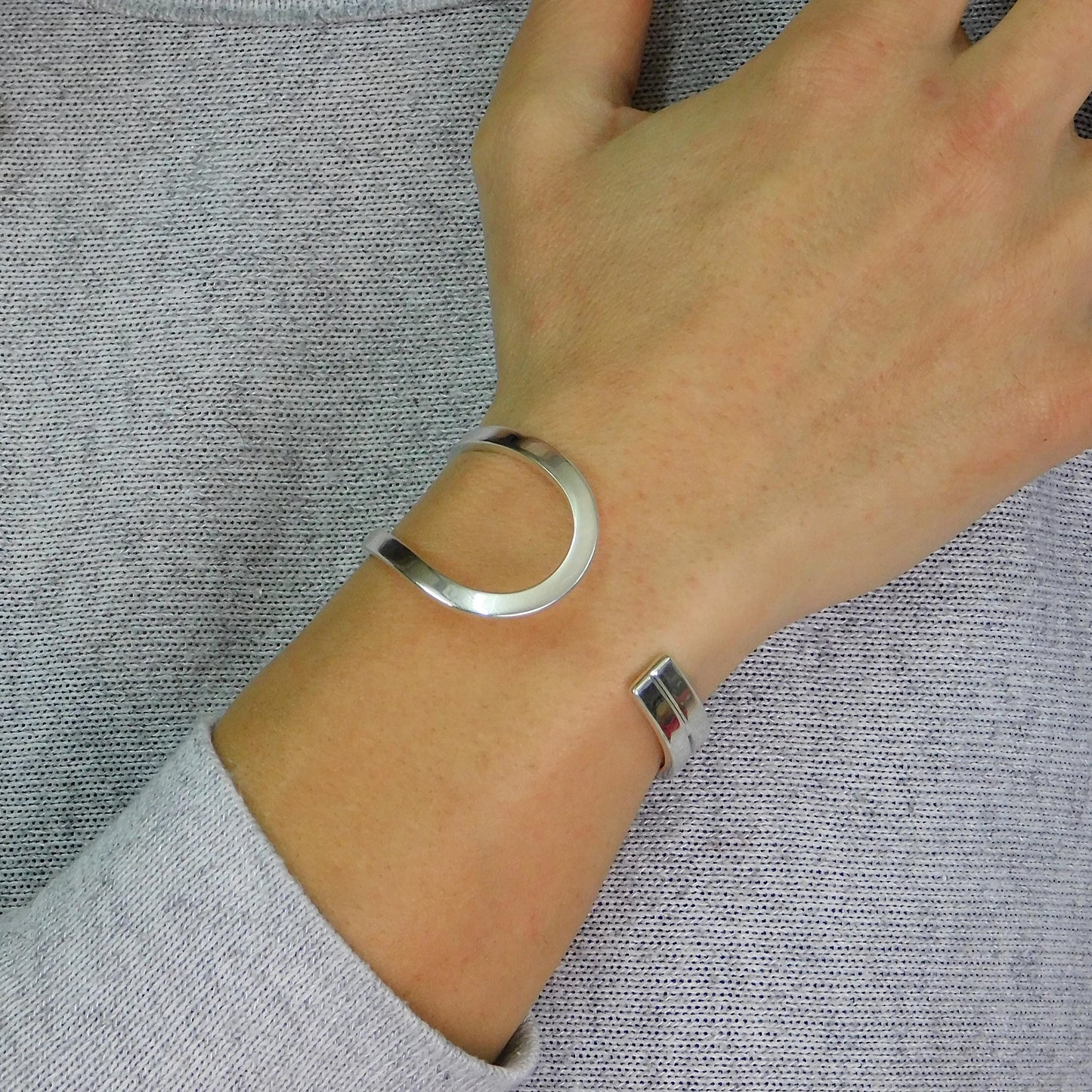 Asymmetric Cuff Bracelet: Modern Bangle, Designer Wristlet for Women