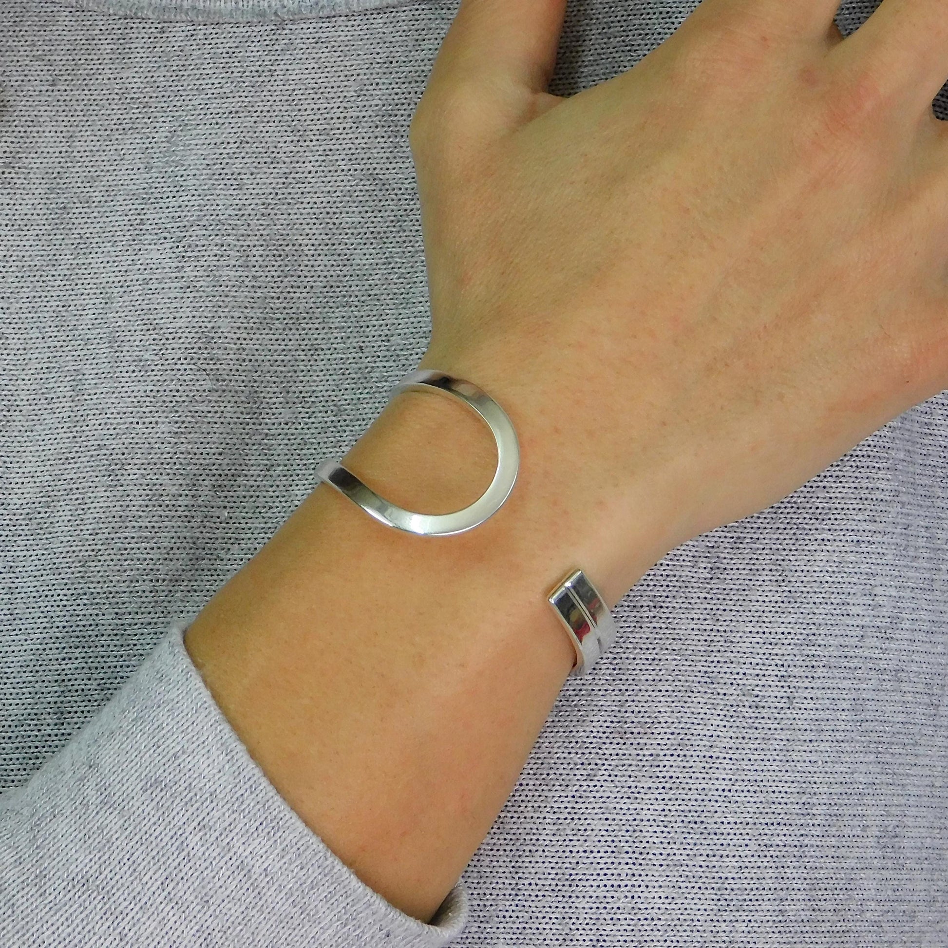 Asymmetric Cuff Bracelet: Modern Bangle, Designer Wristlet for Women