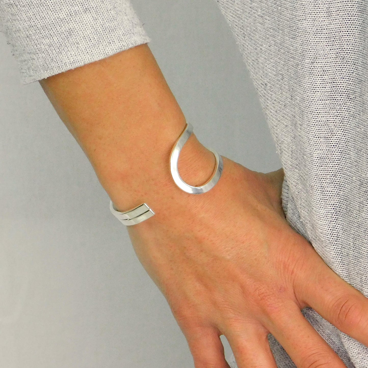 Asymmetric Cuff Bracelet: Modern Bangle, Designer Wristlet for Women
