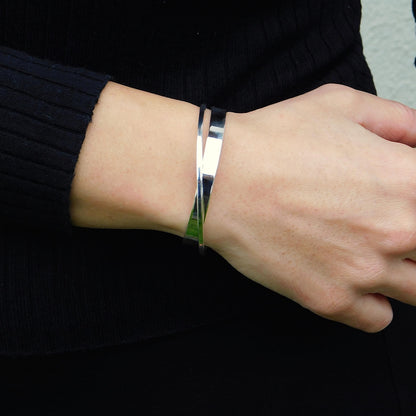 Cuff Bracelet for Women: Modern Bangle, Double Wristlet