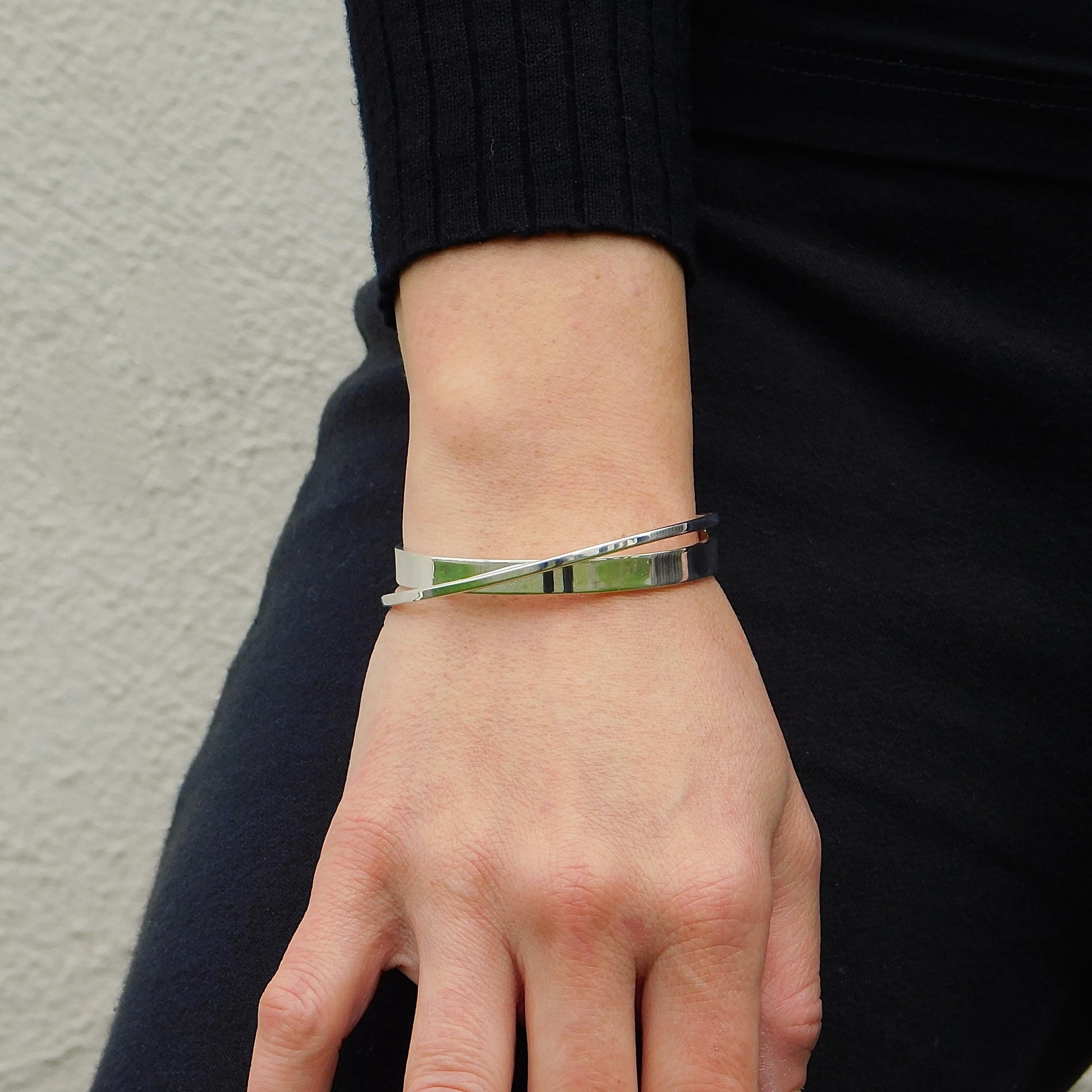 Cuff Bracelet for Women: Modern Bangle, Double Wristlet