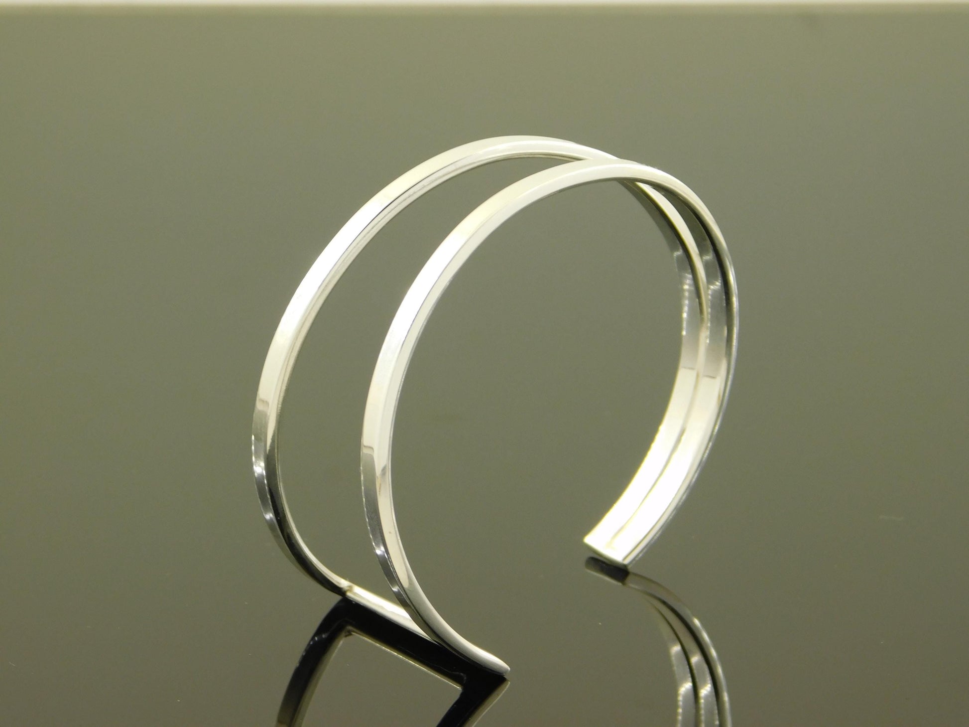 Contemporary Bracelet – Designer Cuff Bracelet, AG950 Silver Bangle