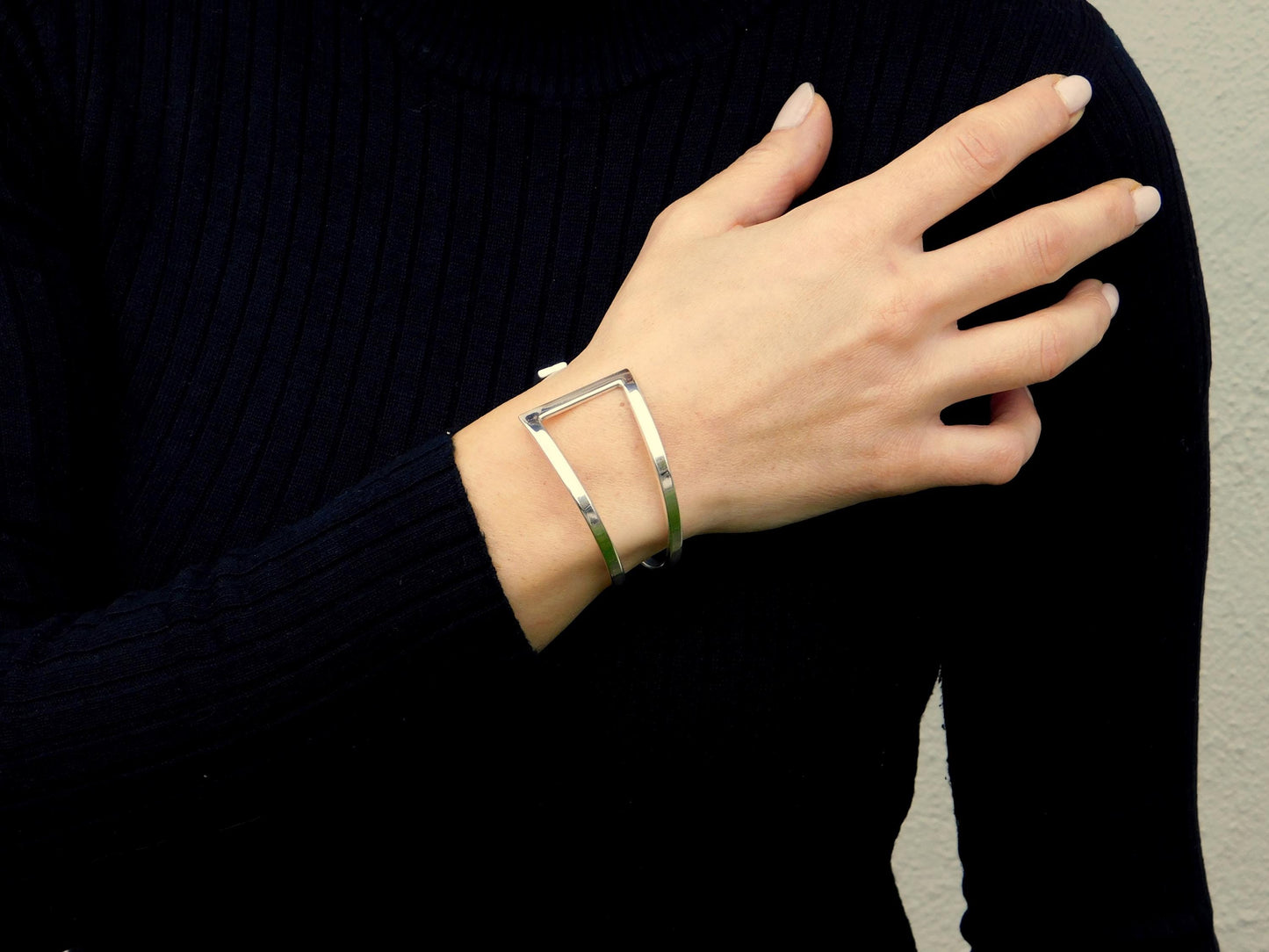 Contemporary Bracelet – Designer Cuff Bracelet, AG950 Silver Bangle