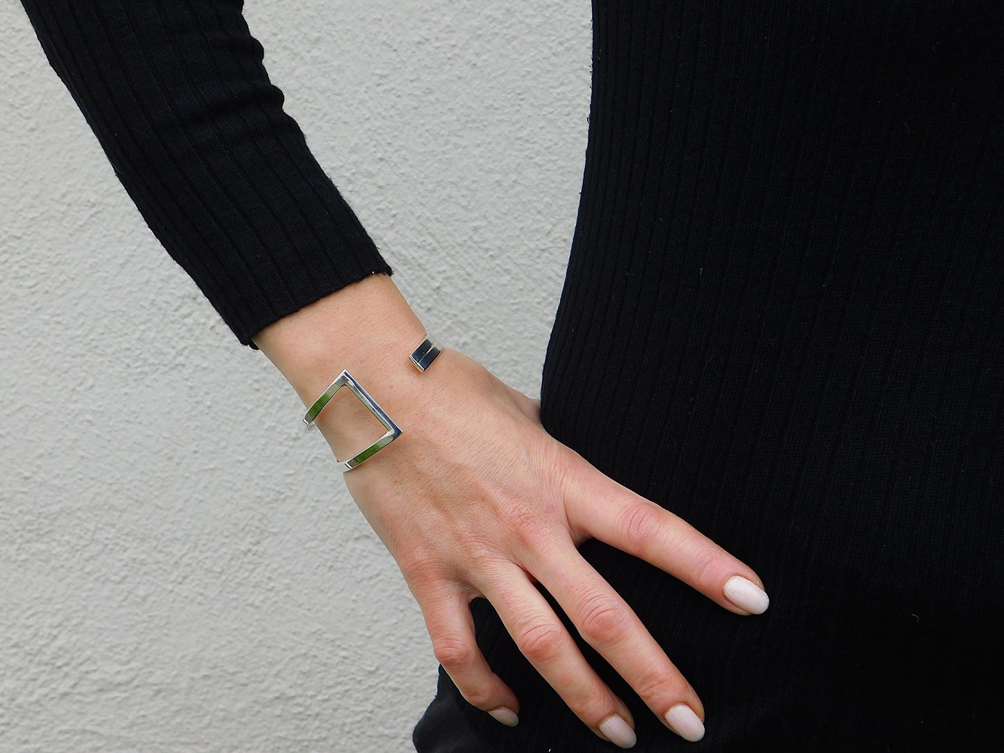 Contemporary Bracelet – Designer Cuff Bracelet, AG950 Silver Bangle