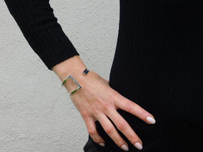 Contemporary Bracelet – Designer Cuff Bracelet, AG950 Silver Bangle