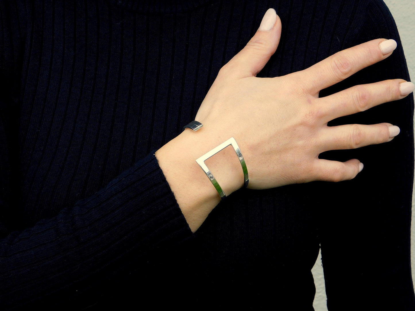 Contemporary Bracelet – Designer Cuff Bracelet, AG950 Silver Bangle