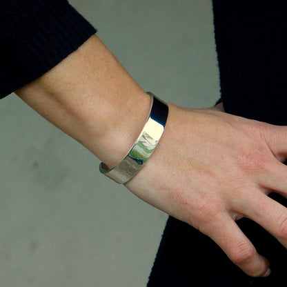 Simple Cuff Bracelet – Wristlet for Men and Women, AG950 Silver Bangle