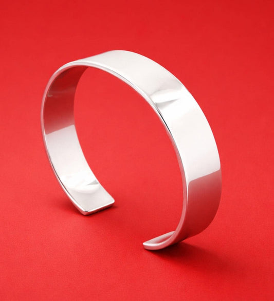 Simple Cuff Bracelet – Wristlet for Men and Women, AG950 Silver Bangle