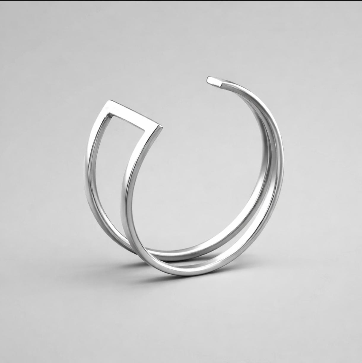Contemporary Bracelet – Designer Cuff Bracelet, AG950 Silver Bangle