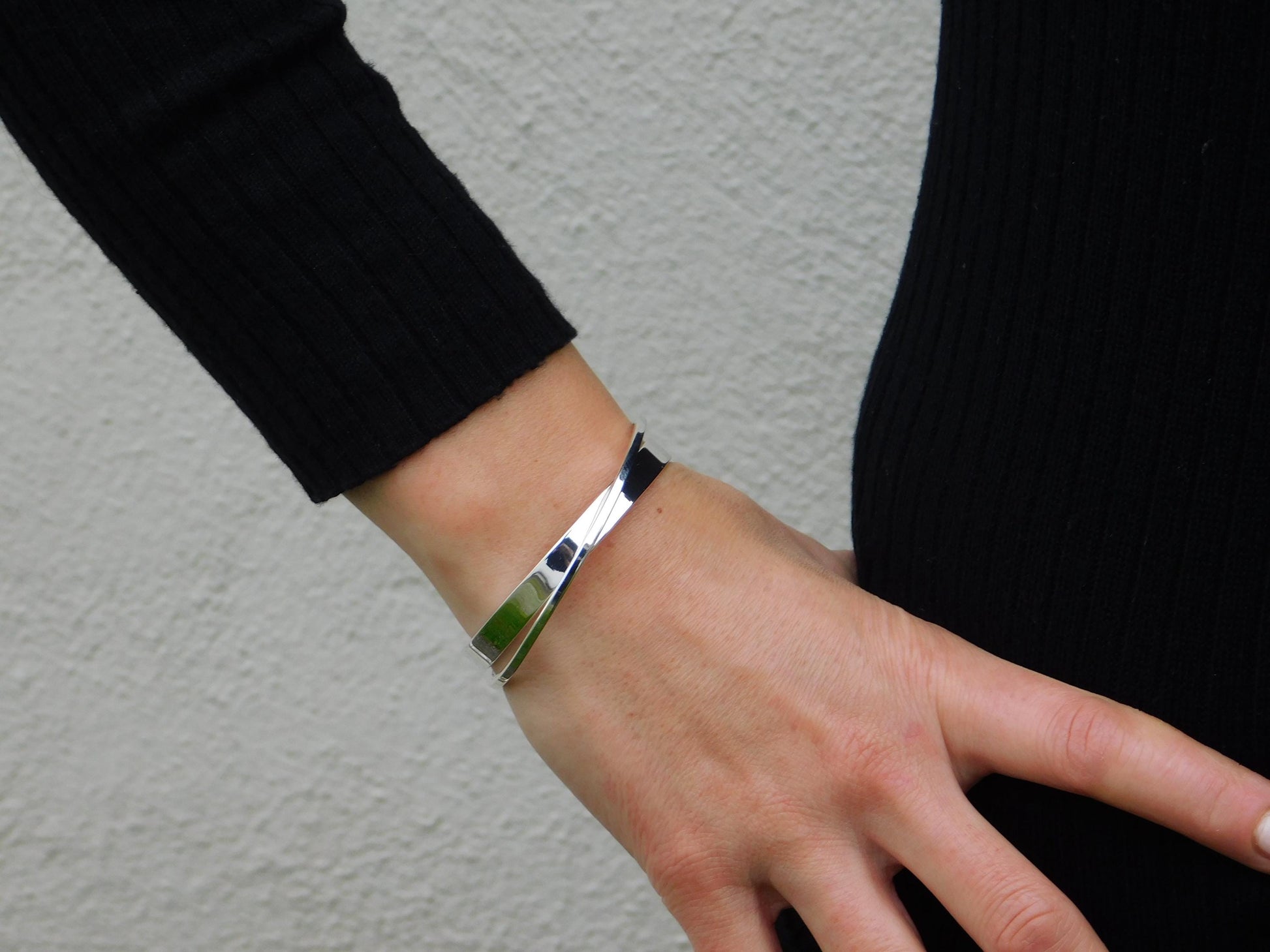 Cuff Bracelet for Women: Modern Bangle, Double Wristlet