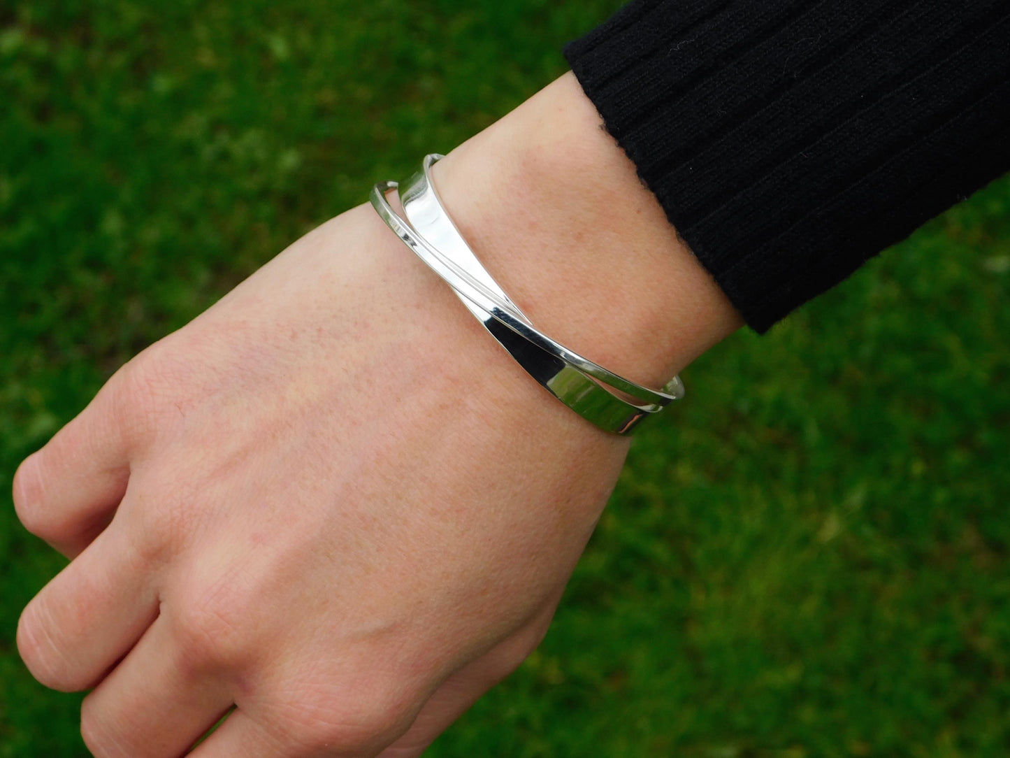 Cuff Bracelet for Women: Modern Bangle, Double Wristlet