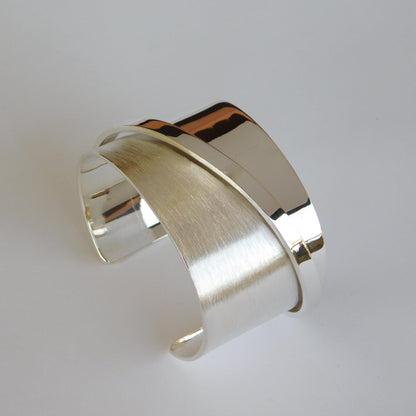 Extra Wide Cuff Bracelet: Heavy Silver Wristlet