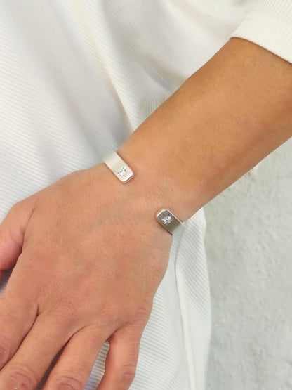 Heavy Cuff Bracelet, Handmade Minimalist Open Bangle, Statement Jewelry
