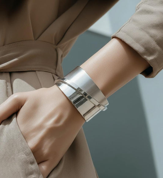 Extra Wide Cuff Bracelet: Heavy Silver Wristlet