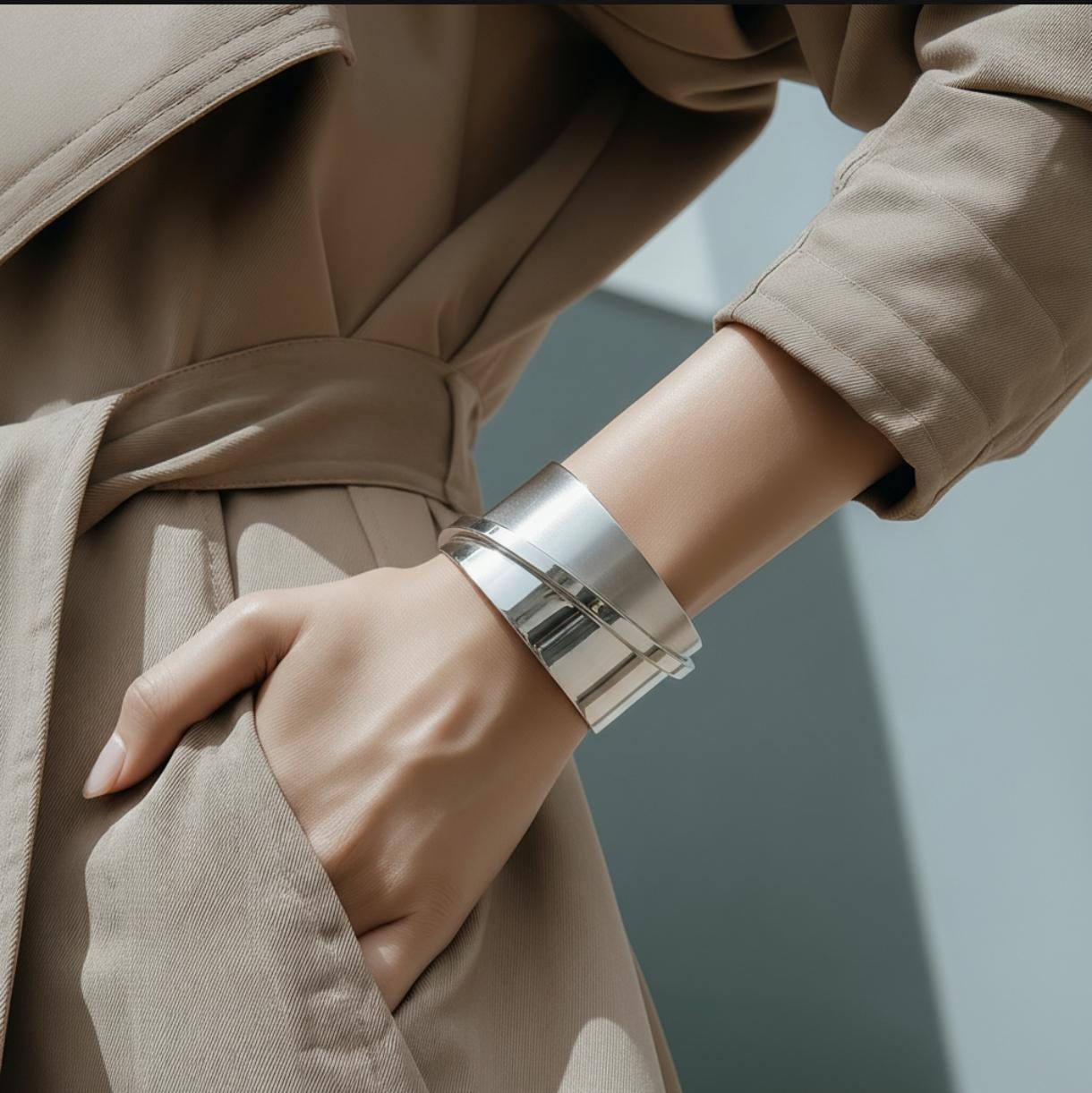 Extra Wide Cuff Bracelet: Heavy Silver Wristlet