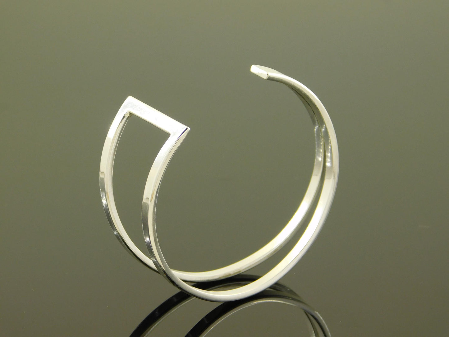 Contemporary Bracelet – Designer Cuff Bracelet, AG950 Silver Bangle