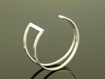 Contemporary Bracelet – Designer Cuff Bracelet, AG950 Silver Bangle