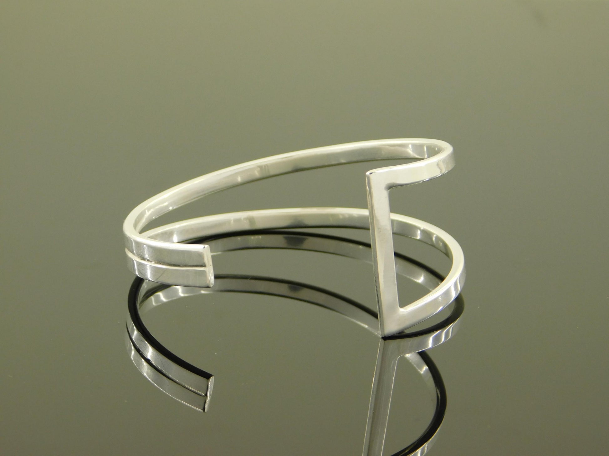 Contemporary Bracelet – Designer Cuff Bracelet, AG950 Silver Bangle