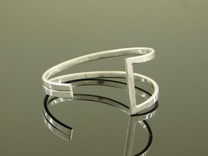 Contemporary Bracelet – Designer Cuff Bracelet, AG950 Silver Bangle