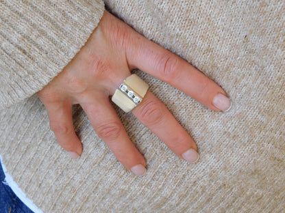 Wide Band Statement Ring – Modern Silver Ring For Women
