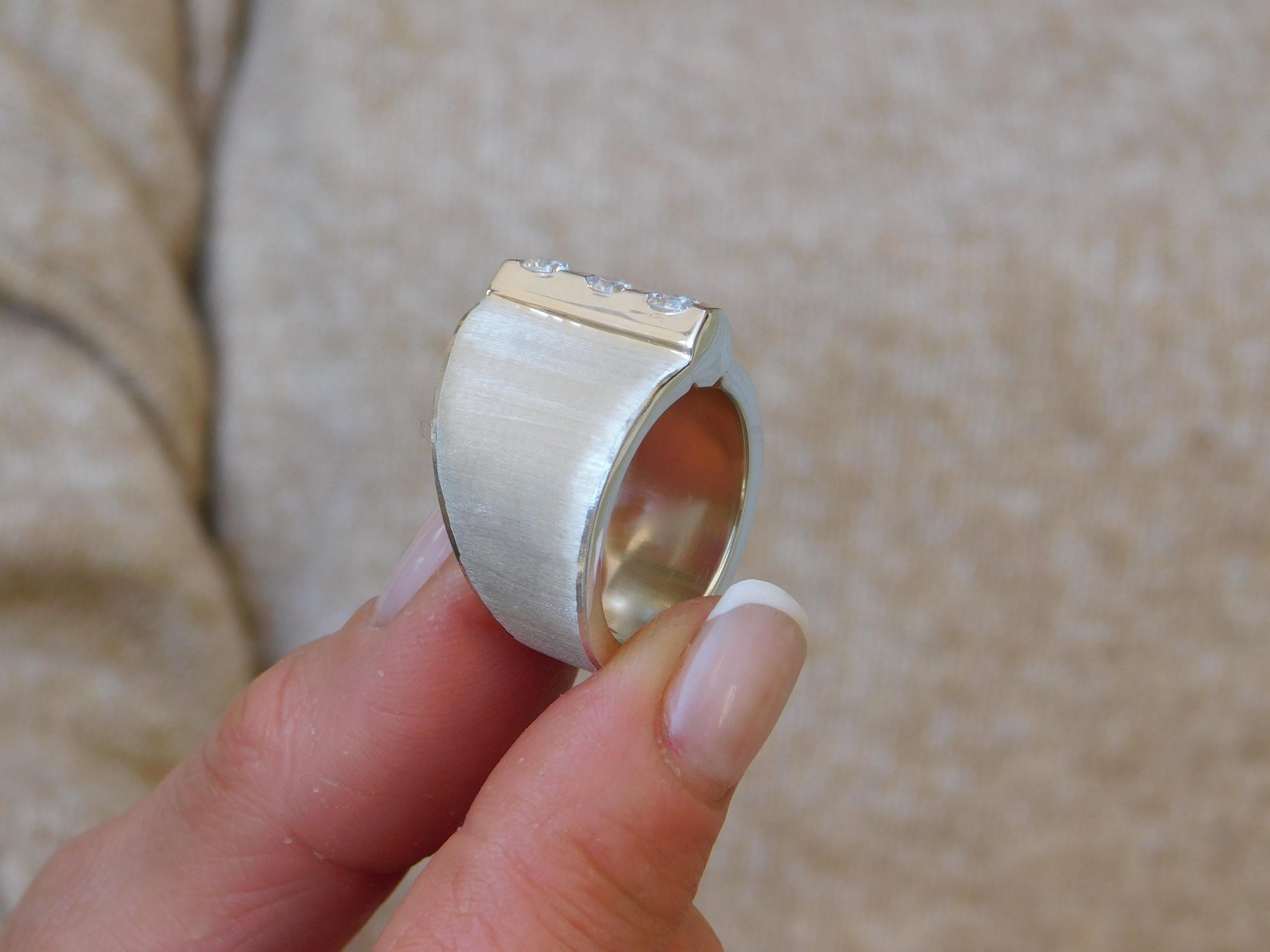 Wide Band Statement Ring – Modern Silver Ring For Women