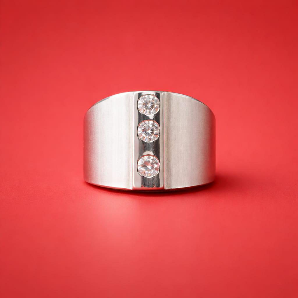 Wide Band Statement Ring – Modern Silver Ring For Women