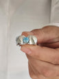 Yellow Moissanite Statement Ring: Tension Setting Wedding Band