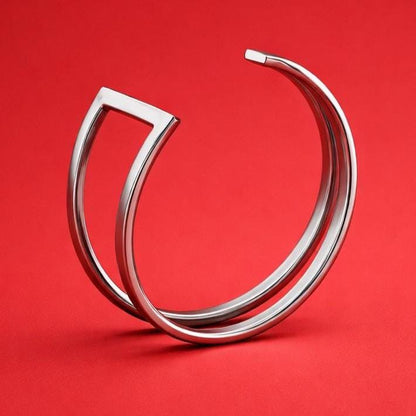 Contemporary Bracelet – Designer Cuff Bracelet, AG950 Silver Bangle
